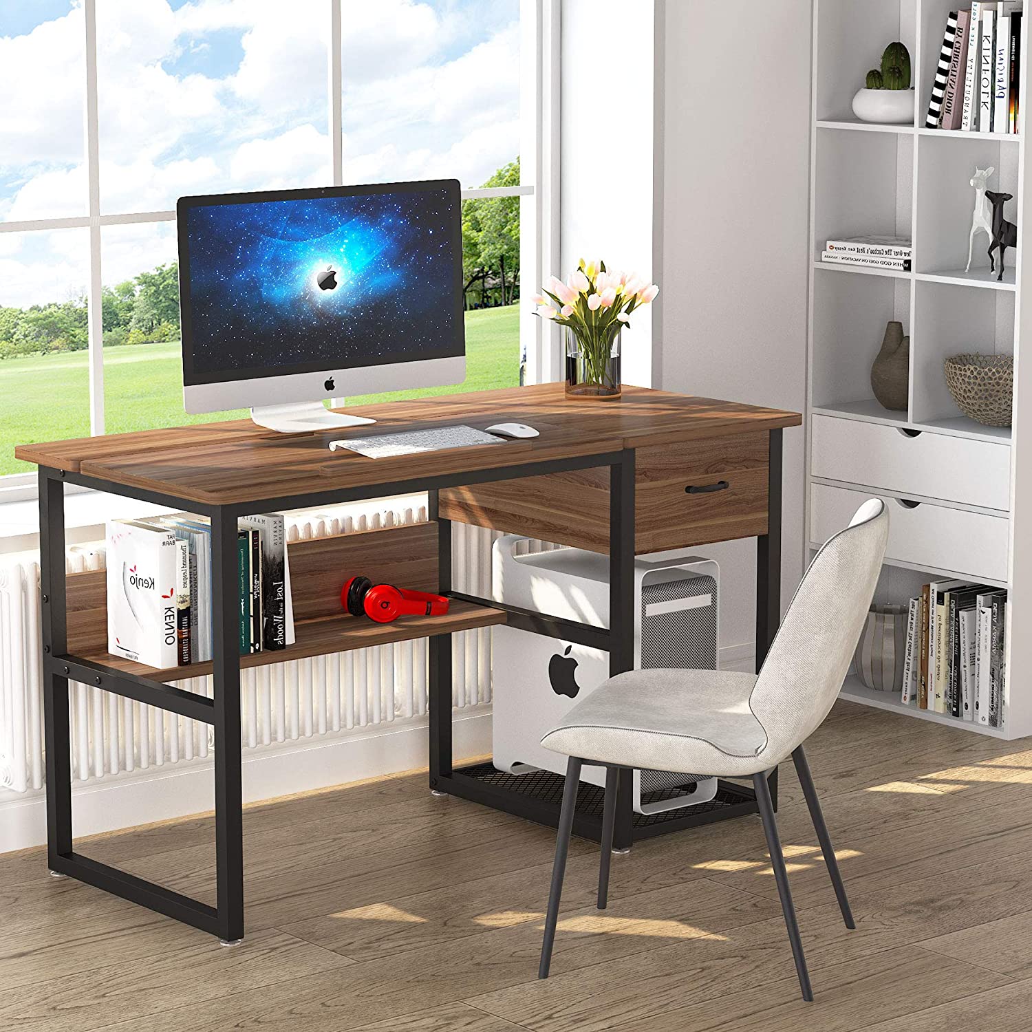 Tribesigns Drafting Table, Drawing Computer Desk with Storage Drawers Tribesigns